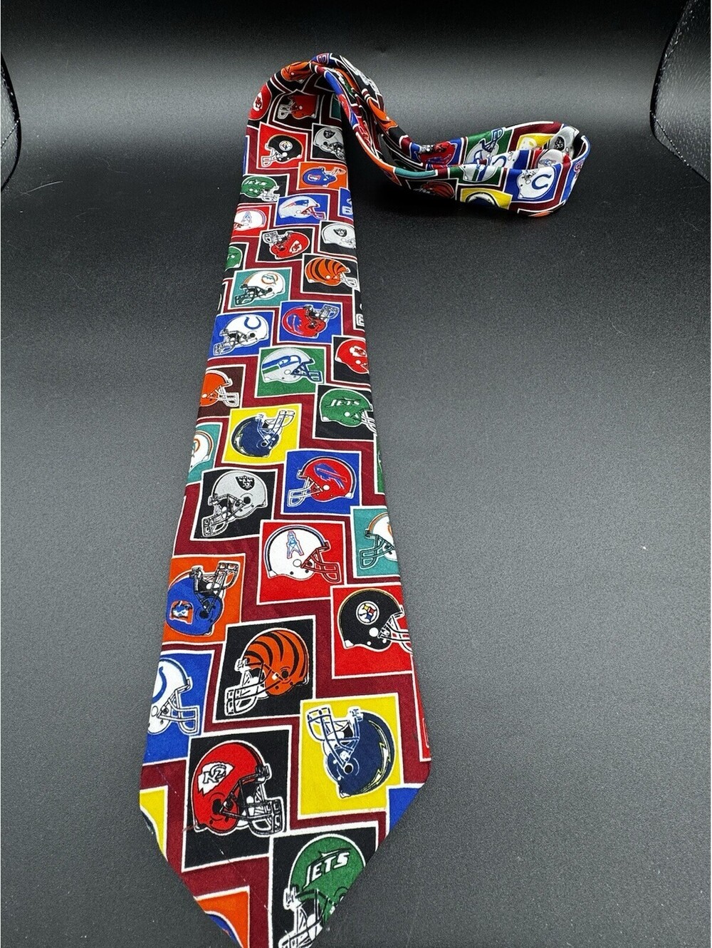 Vintage NFL Helmet Logo Tie Surrey USA Made Football Teams 100% Polyester